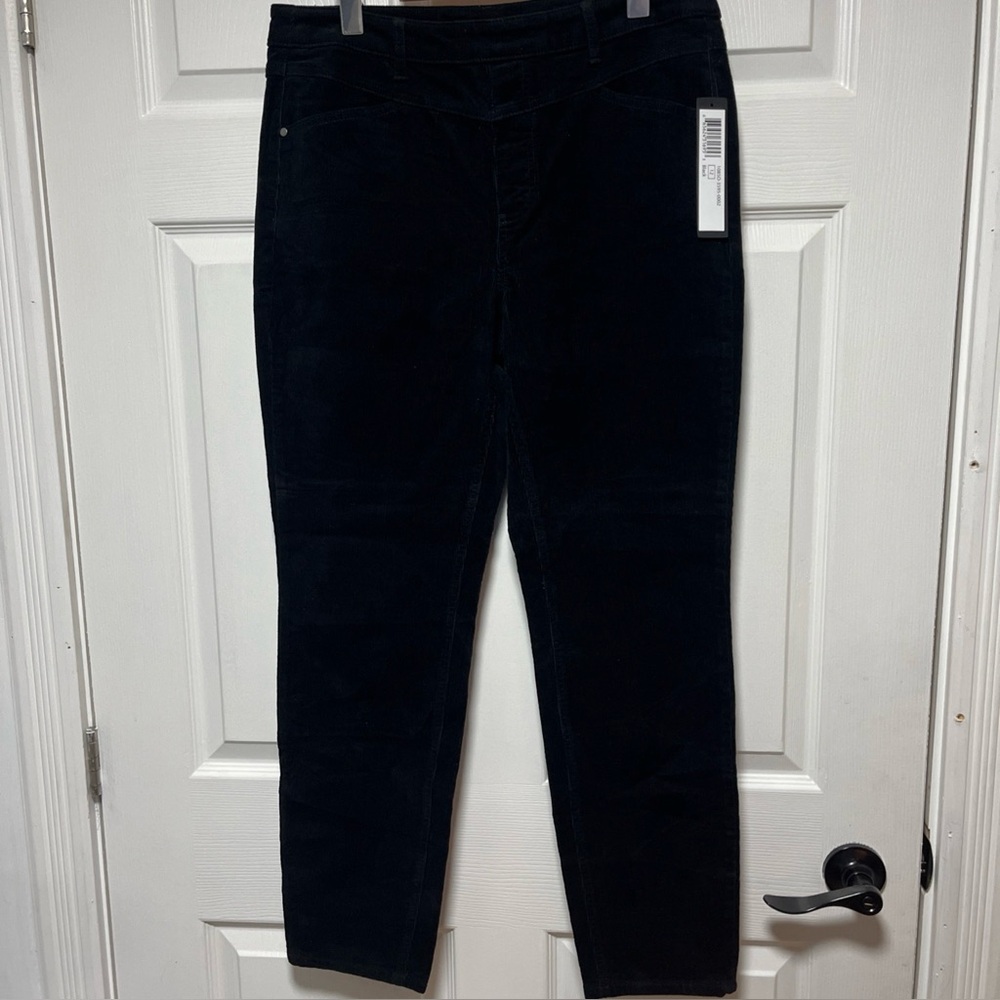 NWT Tribal Corduroy Pants Women's Size 12 Pull-On Black Cotton Tagged $88 USD